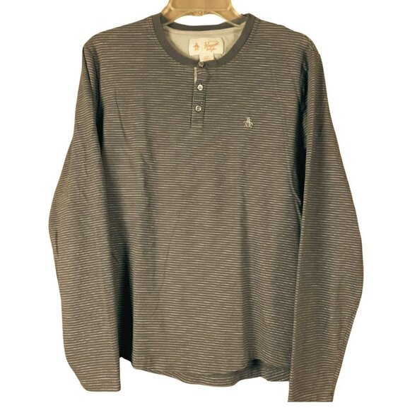 ORIGINAL PENGUIN by Munsingwear Men’s Long Sleeve Shirt Casual Outdoor,‎ Gray, L - Picture 1 of 7